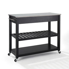 Crosley 43 Inch Stainless Steel Top Kitchen Prep Cart - KF30052 - The Home Selection