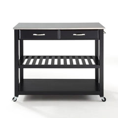 Crosley 43 Inch Stainless Steel Top Kitchen Prep Cart - KF30052 - The Home Selection