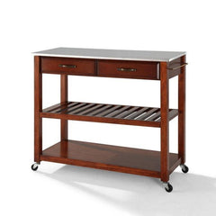 Crosley 43 Inch Stainless Steel Top Kitchen Prep Cart - KF30052 - The Home Selection