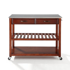 Crosley 43 Inch Stainless Steel Top Kitchen Prep Cart - KF30052 - The Home Selection