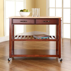 Crosley 43 Inch Wood Top Kitchen Prep Cart - KF30051 - The Home Selection