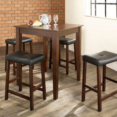 Crosley 5pc Pub Dining Set W/Upholstered Saddle Stools - KD520008 - The Home Selection