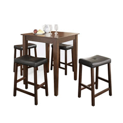 Crosley 5pc Pub Dining Set W/Upholstered Saddle Stools - KD520008 - The Home Selection