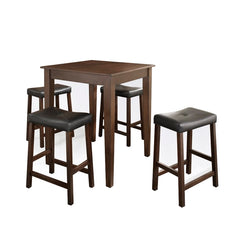 Crosley 5pc Pub Dining Set W/Upholstered Saddle Stools - KD520008 - The Home Selection