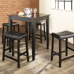 Crosley 5pc Pub Dining Set W/Upholstered Saddle Stools - KD520008 - The Home Selection