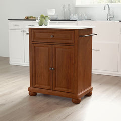 Crosley Alexandria 31 Inch Granite Top Portable Kitchen Island/Cart - KF30020A - The Home Selection
