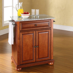 Crosley Alexandria 31 Inch Granite Top Portable Kitchen Island/Cart - KF30023A - The Home Selection