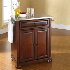 Crosley Alexandria 31 Inch Stainless Steel Top Portable Kitchen Island/Cart - KF30022A - The Home Selection