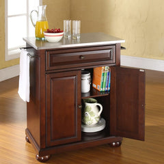 Crosley Alexandria 31 Inch Stainless Steel Top Portable Kitchen Island/Cart - KF30022A - The Home Selection