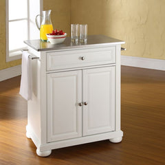 Crosley Alexandria 31 Inch Stainless Steel Top Portable Kitchen Island/Cart - KF30022A - The Home Selection