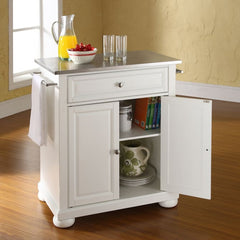 Crosley Alexandria 31 Inch Stainless Steel Top Portable Kitchen Island/Cart - KF30022A - The Home Selection