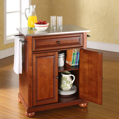 Crosley Alexandria 31 Inch Stainless Steel Top Portable Kitchen Island/Cart - KF30022A - The Home Selection