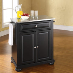 Crosley Alexandria 31 Inch Stainless Steel Top Portable Kitchen Island/Cart - KF30022A - The Home Selection