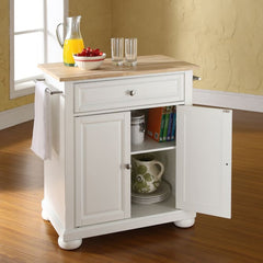 Crosley Alexandria 31 Inch Wood Top Portable Kitchen Island/Cart - KF30021A - The Home Selection