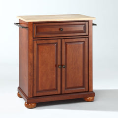 Crosley Alexandria 31 Inch Wood Top Portable Kitchen Island/Cart - KF30021A - The Home Selection