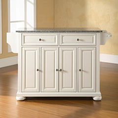 Crosley Alexandria 51.50 Inch Granite Top Full Size Kitchen Island/Cart - KF30003AWH - The Home Selection