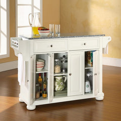Crosley Alexandria 51.50 Inch Granite Top Full Size Kitchen Island/Cart - KF30003AWH - The Home Selection