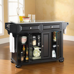 Crosley Alexandria 51.50 Inch Granite Top Full Size Kitchen Island/Cart - KF30003AWH - The Home Selection