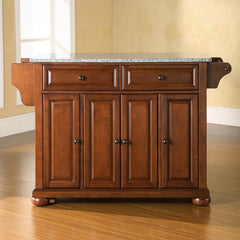 Crosley Alexandria 51.50 Inch Granite Top Full Size Kitchen Island/Cart - KF30003AWH - The Home Selection