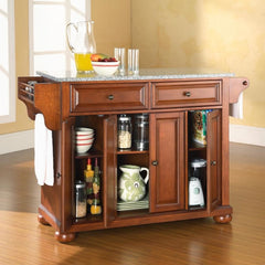 Crosley Alexandria 51.50 Inch Granite Top Full Size Kitchen Island/Cart - KF30003AWH - The Home Selection