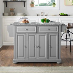 Crosley Alexandria 51.50 Inch Granite Top Full Size Kitchen Island/Cart - KF30203AGY - The Home Selection