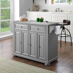 Crosley Alexandria 51.50 Inch Granite Top Full Size Kitchen Island/Cart - KF30203AGY - The Home Selection