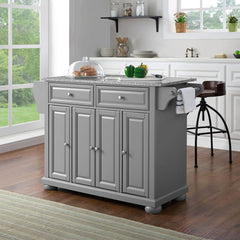 Crosley Alexandria 51.50 Inch Granite Top Full Size Kitchen Island/Cart - KF30203AGY - The Home Selection