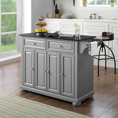 Crosley Alexandria 51.50 Inch Granite Top Full Size Kitchen Island/Cart - KF30204AGY - The Home Selection