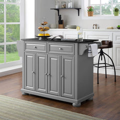 Crosley Alexandria 51.50 Inch Granite Top Full Size Kitchen Island/Cart - KF30204AGY - The Home Selection