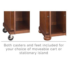 Crosley Alexandria 51.50 Inch Stainless Steel Top Full Size Kitchen Island/Cart - KF30002A - The Home Selection