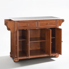 Crosley Alexandria 51.50 Inch Stainless Steel Top Full Size Kitchen Island/Cart - KF30002A - The Home Selection