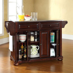 Crosley Alexandria 51.50 Inch Stainless Steel Top Full Size Kitchen Island/Cart - KF30002A - The Home Selection