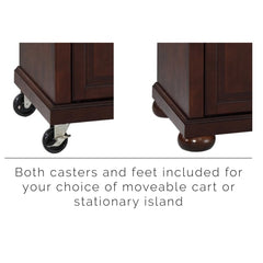 Crosley Alexandria 51.50 Inch Stainless Steel Top Full Size Kitchen Island/Cart - KF30002A - The Home Selection