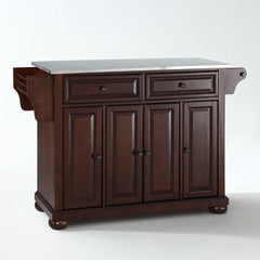 Crosley Alexandria 51.50 Inch Stainless Steel Top Full Size Kitchen Island/Cart - KF30002A - The Home Selection