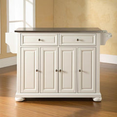 Crosley Alexandria 51.50 Inch Stainless Steel Top Full Size Kitchen Island/Cart - KF30002A - The Home Selection