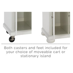 Crosley Alexandria 51.50 Inch Stainless Steel Top Full Size Kitchen Island/Cart - KF30002A - The Home Selection