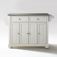 Crosley Alexandria 51.50 Inch Stainless Steel Top Full Size Kitchen Island/Cart - KF30002A - The Home Selection