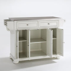 Crosley Alexandria 51.50 Inch Stainless Steel Top Full Size Kitchen Island/Cart - KF30002A - The Home Selection