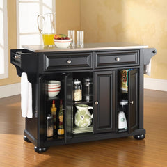 Crosley Alexandria 51.50 Inch Stainless Steel Top Full Size Kitchen Island/Cart - KF30002A - The Home Selection
