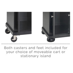 Crosley Alexandria 51.50 Inch Stainless Steel Top Full Size Kitchen Island/Cart - KF30002A - The Home Selection