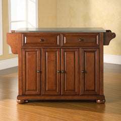 Crosley Alexandria 51.50 Inch Stainless Steel Top Full Size Kitchen Island/Cart - KF30002A - The Home Selection