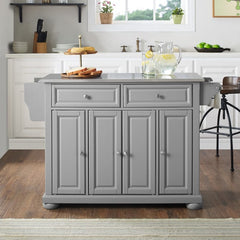 Crosley Alexandria 51.50 Inch Stainless Steel Top Kitchen Island/Cart - KF30202AGY - The Home Selection