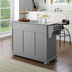Crosley Alexandria 51.50 Inch Stainless Steel Top Kitchen Island/Cart - KF30202AGY - The Home Selection