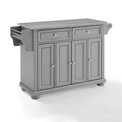 Crosley Alexandria 51.50 Inch Stainless Steel Top Kitchen Island/Cart - KF30202AGY - The Home Selection