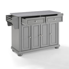 Crosley Alexandria 51.50 Inch Stainless Steel Top Kitchen Island/Cart - KF30202AGY - The Home Selection