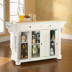 Crosley Alexandria 51.50 Inch Wood Top Full Size Kitchen Island/Cart - KF30001A - The Home Selection