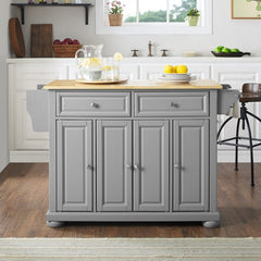 Crosley Alexandria 51.50 Inch Wood Top Kitchen Island/Cart - KF30201AGY - The Home Selection