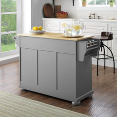 Crosley Alexandria 51.50 Inch Wood Top Kitchen Island/Cart - KF30201AGY - The Home Selection