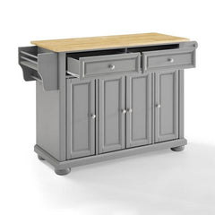 Crosley Alexandria 51.50 Inch Wood Top Kitchen Island/Cart - KF30201AGY - The Home Selection