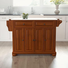 Crosley Alexandria 52 Inch Granite Top Full Size Kitchen Island/Cart - KF30005A - The Home Selection